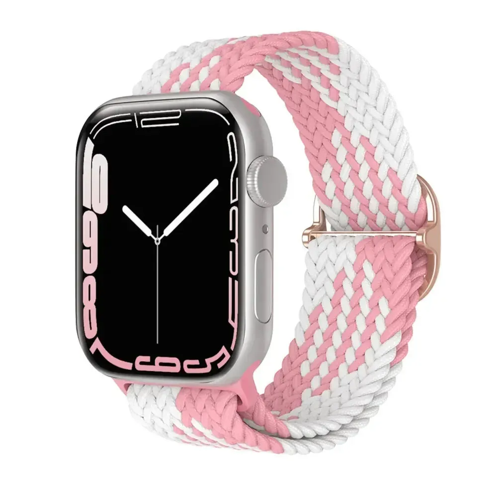Nylon Strap for Apple Watch Ultra 2 Band 49mm 40mm 44mm 41mm S10 46mm Elastic Braided Loop Bracelet IWatch Series 9 8 7 6 SE 5 4