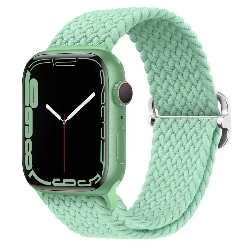 Nylon Strap for Apple Watch Ultra 2 Band 49mm 40mm 44mm 41mm S10 46mm Elastic Braided Loop Bracelet IWatch Series 9 8 7 6 SE 5 4