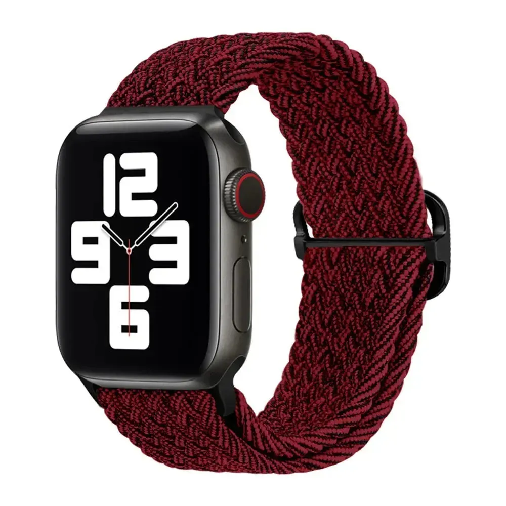 Nylon Strap for Apple Watch Ultra 2 Band 49mm 40mm 44mm 41mm S10 46mm Elastic Braided Loop Bracelet IWatch Series 9 8 7 6 SE 5 4
