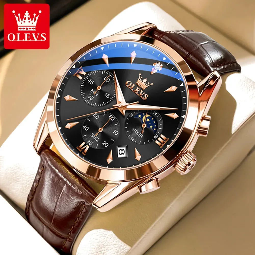 OLEVS 3609 Men's Watch High Quality Multi functional Waterproof Luminescent Quartz Watch Luxury Brand Men's Watch Montre Homme