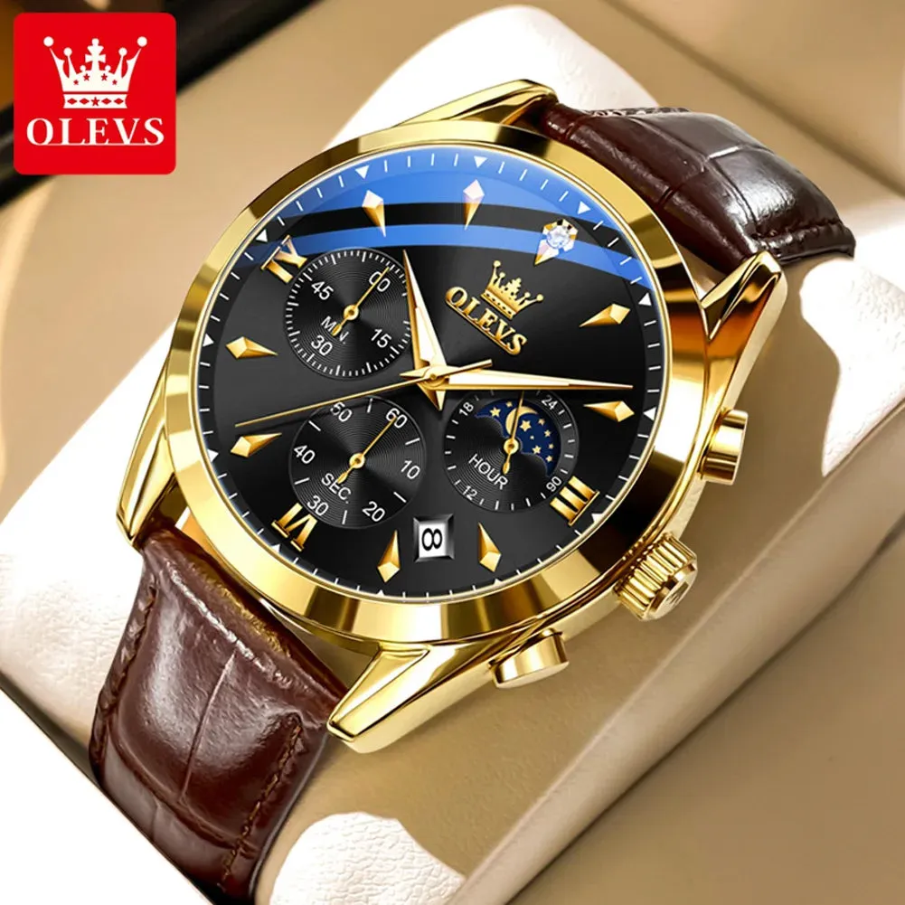 OLEVS 3609 Men's Watch High Quality Multi functional Waterproof Luminescent Quartz Watch Luxury Brand Men's Watch Montre Homme