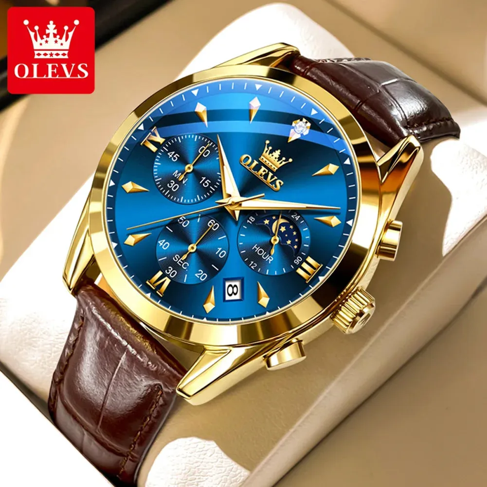 OLEVS 3609 Men's Watch High Quality Multi functional Waterproof Luminescent Quartz Watch Luxury Brand Men's Watch Montre Homme
