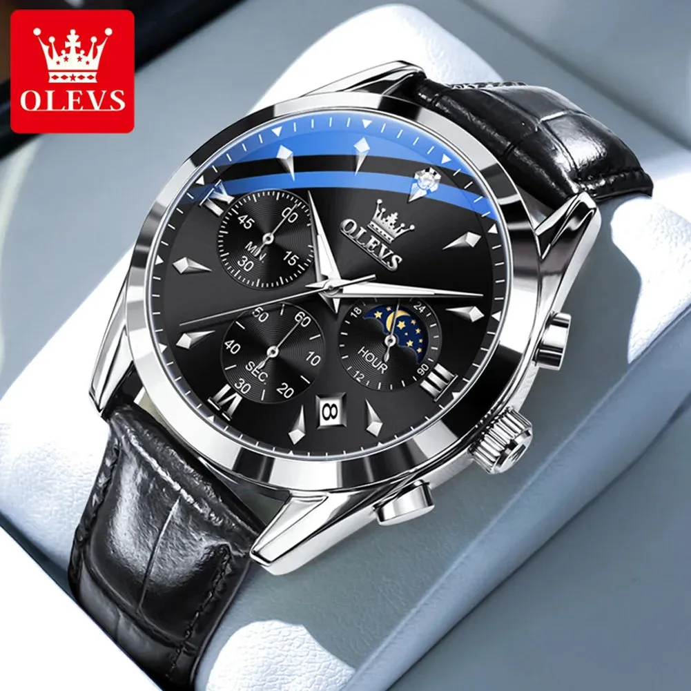 OLEVS 3609 Men's Watch High Quality Multi functional Waterproof Luminescent Quartz Watch Luxury Brand Men's Watch Montre Homme
