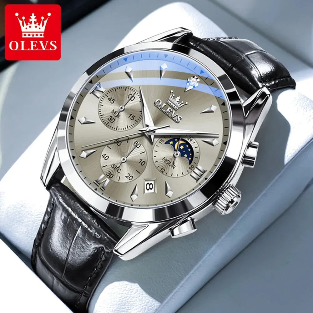 OLEVS 3609 Men's Watch High Quality Multi functional Waterproof Luminescent Quartz Watch Luxury Brand Men's Watch Montre Homme