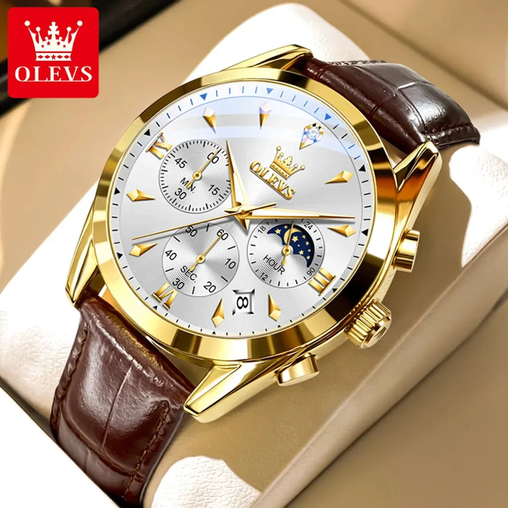OLEVS 3609 Men's Watch High Quality Multi functional Waterproof Luminescent Quartz Watch Luxury Brand Men's Watch Montre Homme