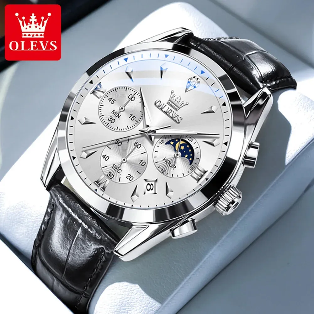 OLEVS 3609 Men's Watch High Quality Multi functional Waterproof Luminescent Quartz Watch Luxury Brand Men's Watch Montre Homme