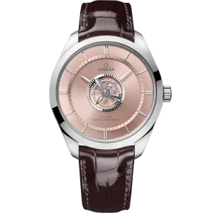 Omega De Ville Tourbillon 43 mm, Canopus Gold™ on leather strap
