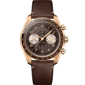Omega Speedmaster Chronoscope 43 mm, Bronze gold on leather strap
