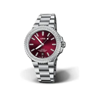 Oris Aquis Date Diamonds - Red Dial