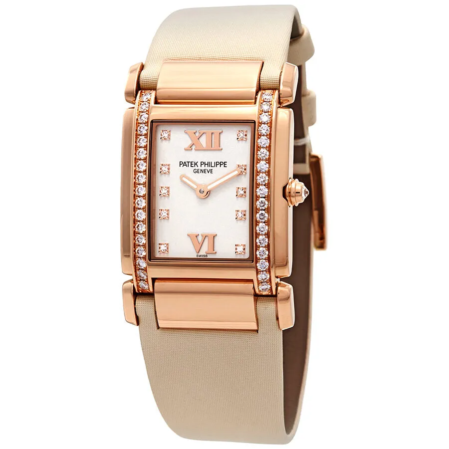 Patek Philippe Twenty 4 18kt Rose Gold Vanilla Strap Diamond Ladies Watch 4920R 4920R-10