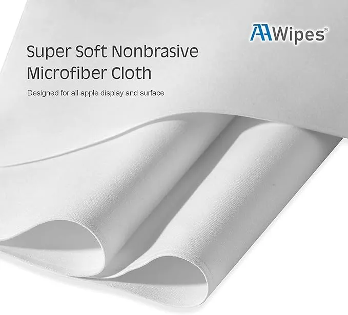 Polishing Cloths  (Starting from 30 Pieces, 6.3" X 6.3", White, Thick, Superfine) Compatible with Apple iPhone, iPad, MacBook, iWatch, Soft & Nonabrasive Double-Layer Microfiber Cleaning Cloths (X3601-30)