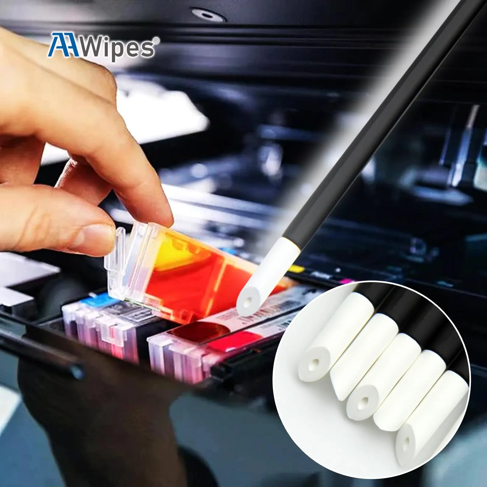 Premium Quality Super Porous PrintHead Swabs (100-Pieces, Ultrasoft, Super Porous, Angled PU Tip) for Mimaki, Epson, Brother, HP, Roland, DTG, Wide Format Printers. Suitable for Cleaning Guns, Watches, Clocks (ITS-100)