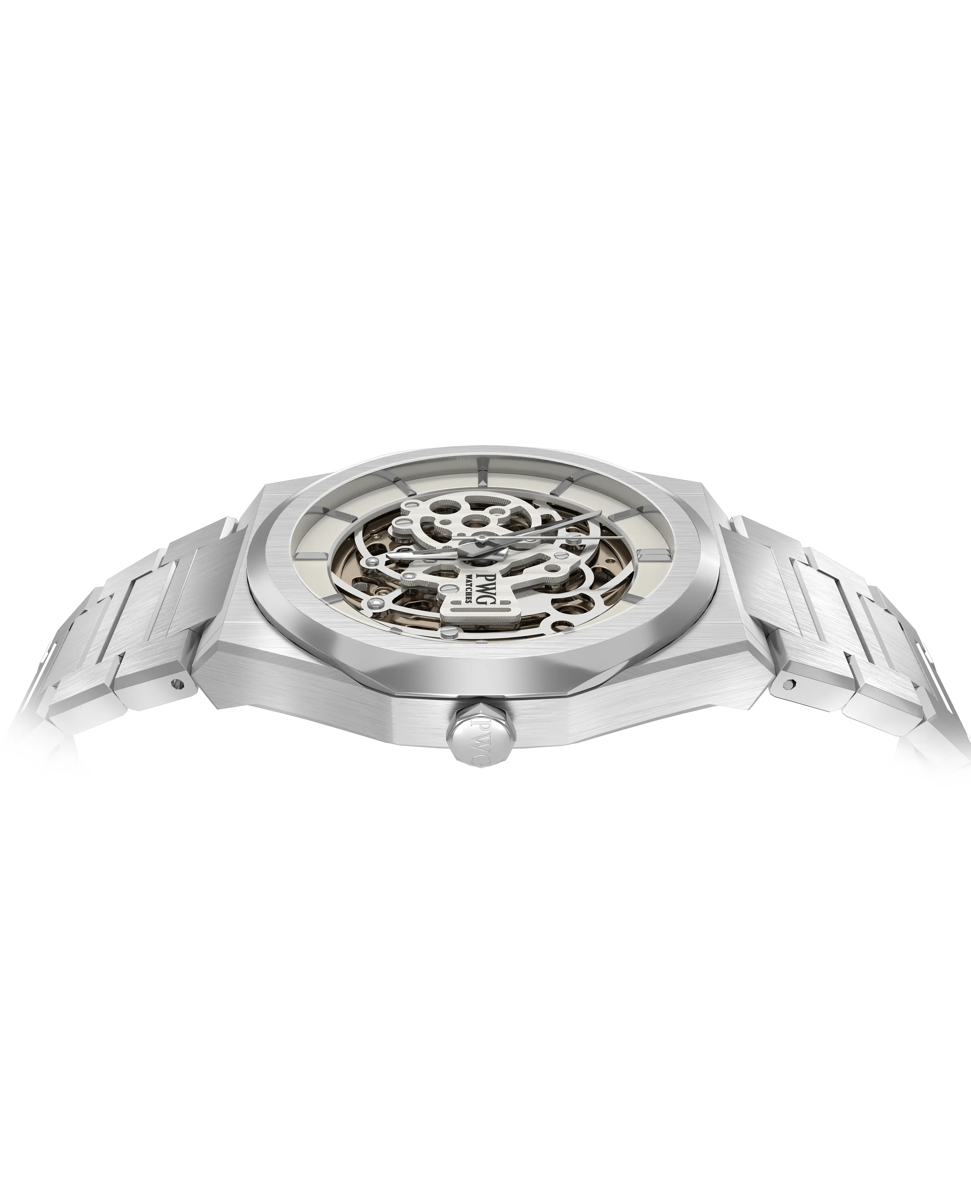 PWG Skeleton Stainless Steel Silver 42 MM Automatic Men