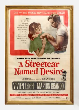 "A Streetcar Named Desire" Original 1951 Poster, 27''x 41'' Framed - $10K APR w/ CoA!  