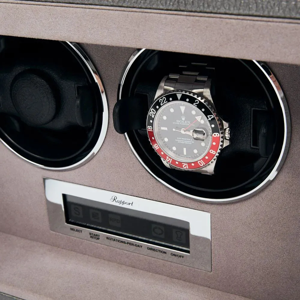 RAP Watch Winder Quantum Quad Two Leather Grey