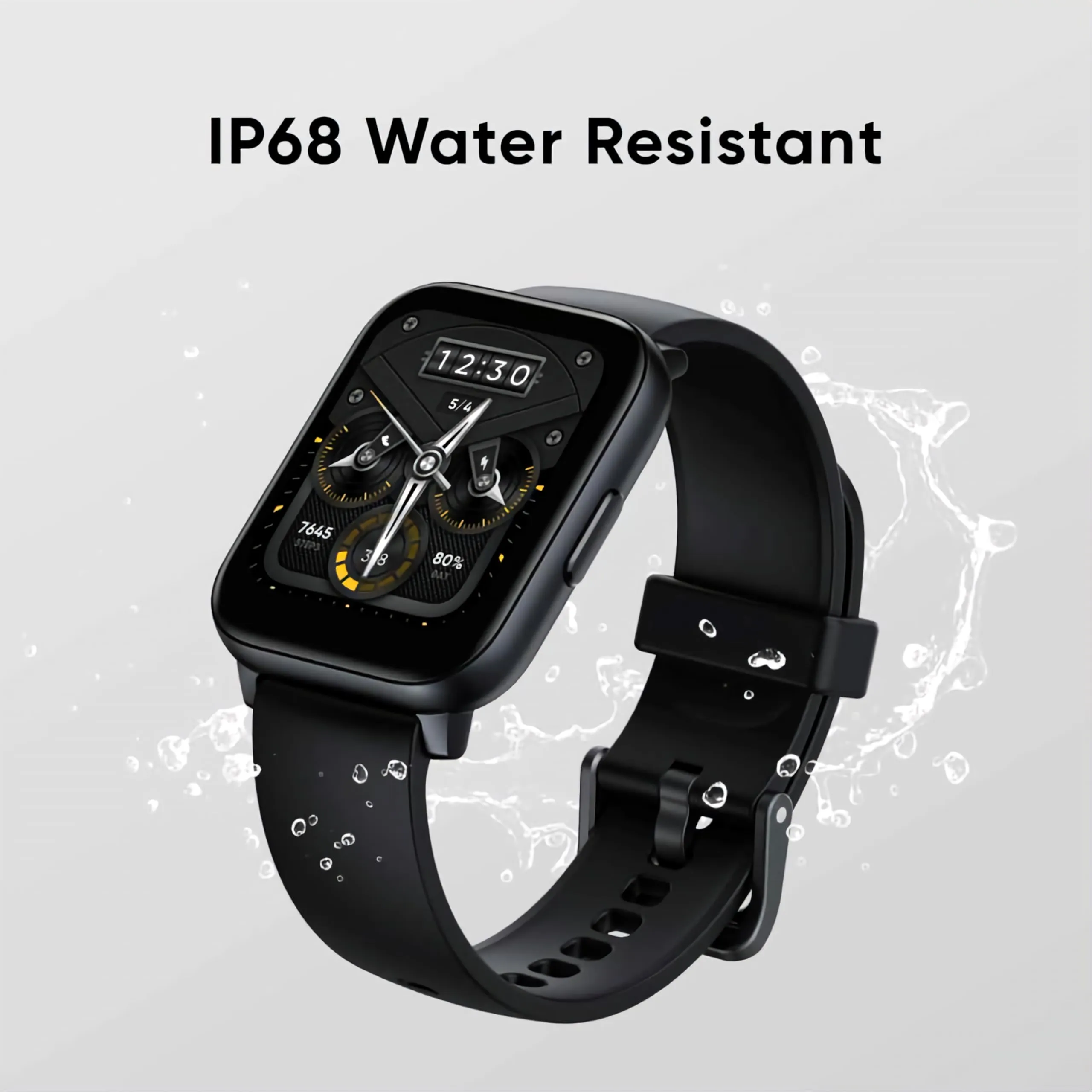 realme TechLife Watch S100 1.69 HD Display with Temperature Sensor Smartwatch (Black)