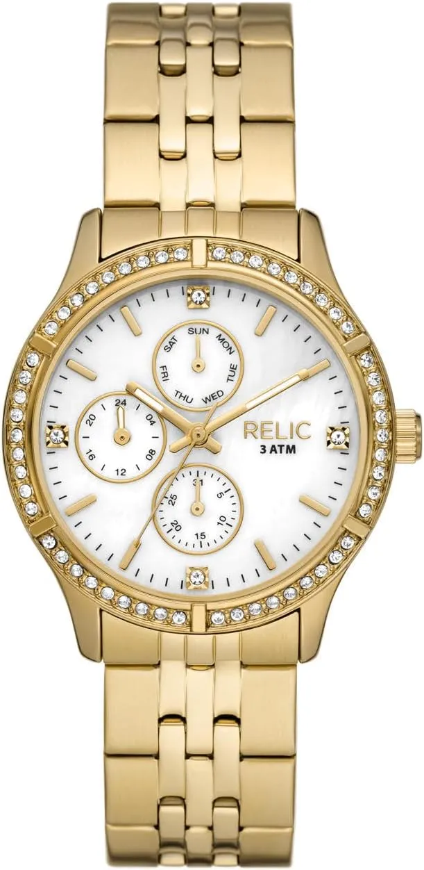 RELIC by Fossil Women's Maeve Multifunction Gold Tone Metal Watch with MOP (Model: ZR16013)