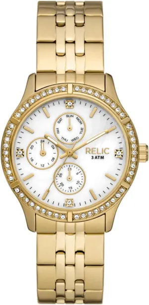 RELIC by Fossil Women's Maeve Multifunction Gold Tone Metal Watch with MOP (Model: ZR16013)