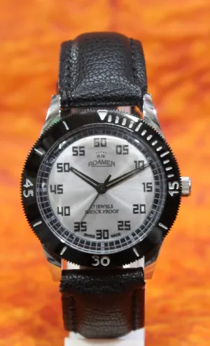 Rotating Bezel Watch Roamer Vintage 17 Jewels ST96 Mechanical Hand Wind Mechanism