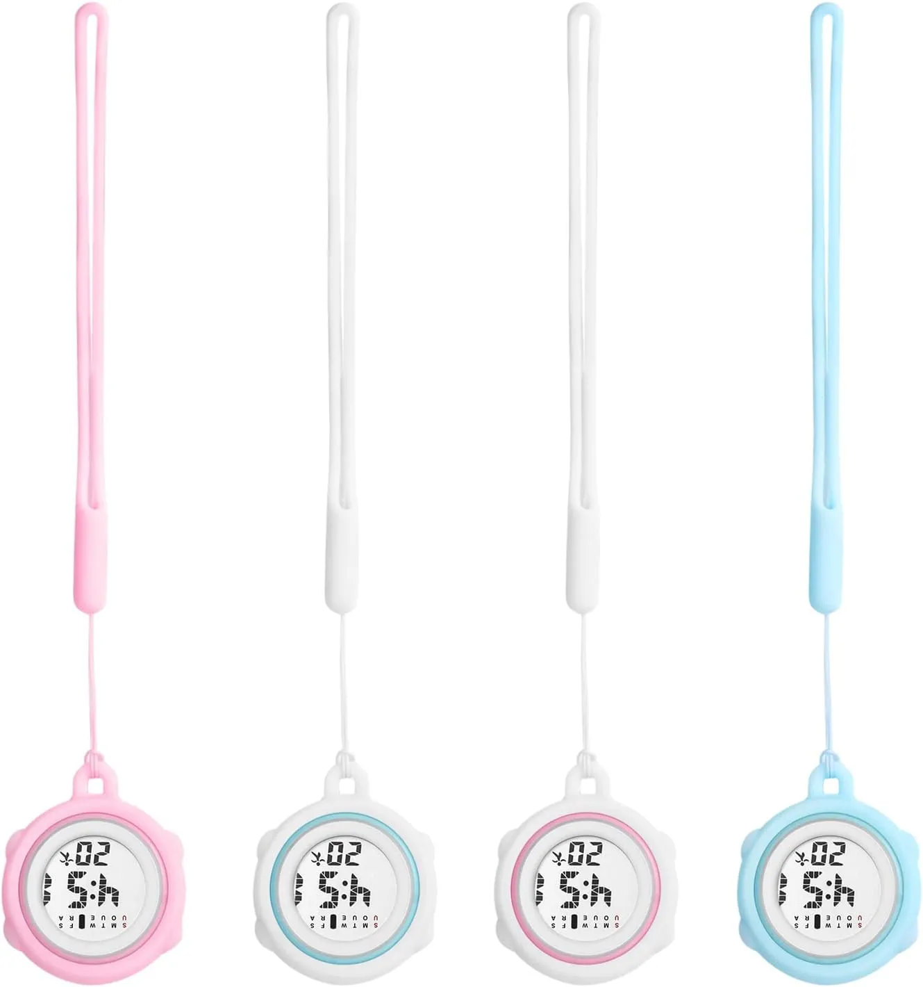 Silicone Digital Clip Fob Watch: Pocket Hanging Lapel Clip-On Watches Nurse Doctor Women Portable Waterproof Lapel Lanyard Watch Calendar Clock Stopwatch