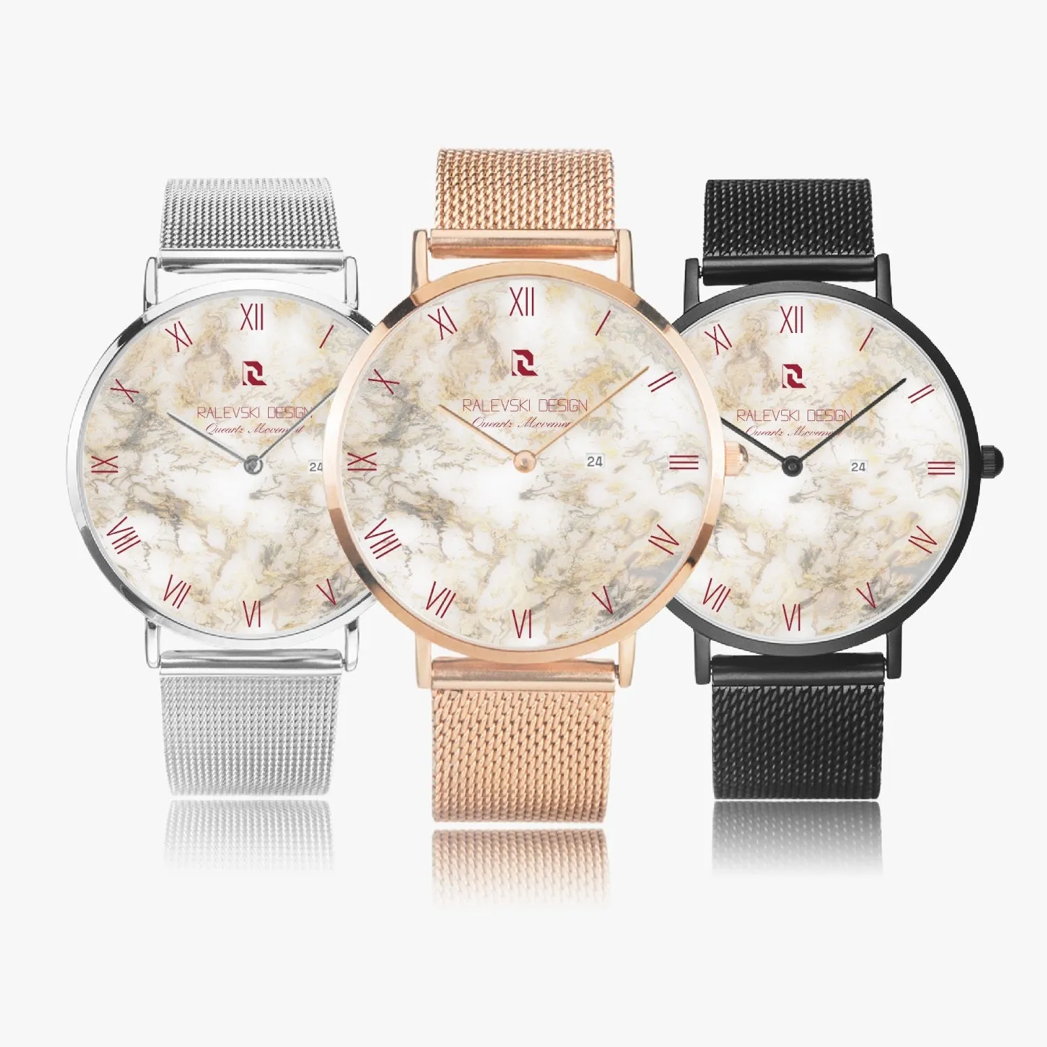 Stainless Steel Perpetual Calendar Quartz Watch