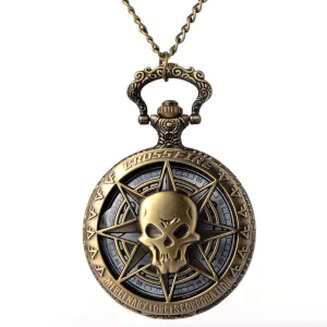 Steampunk Skull Quartz Pocket Watch