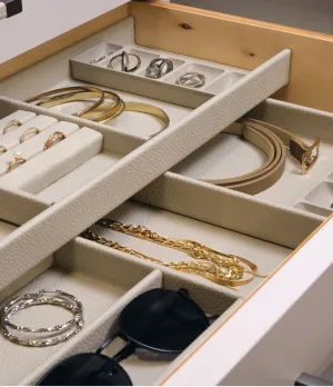 TAG Hardware Contour Configurable Modular Drawer Organization System – Fully Adjustable, Trim-to-Fit, Faux Leather