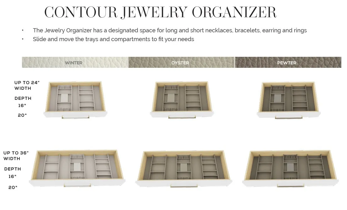 TAG Hardware Contour Configurable Modular Drawer Organization System – Fully Adjustable, Trim-to-Fit, Faux Leather