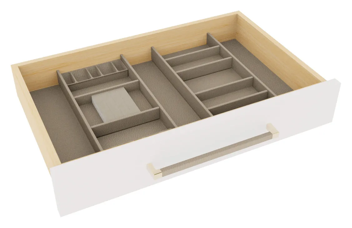 TAG Hardware Contour Configurable Modular Drawer Organization System – Fully Adjustable, Trim-to-Fit, Faux Leather