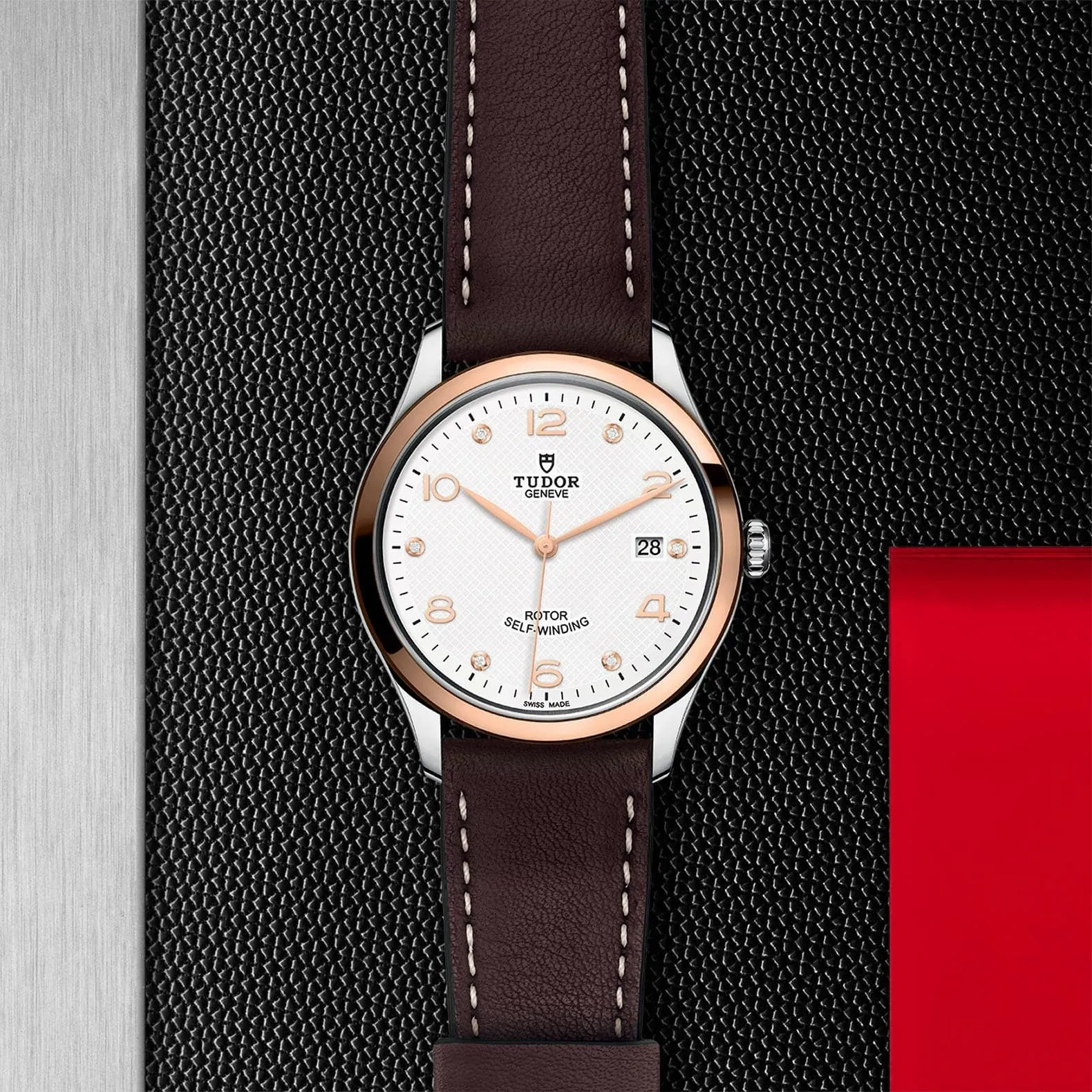 TUDOR 1926 39mm Steel/Gold White Diamond Dial Watch - M91551-0012