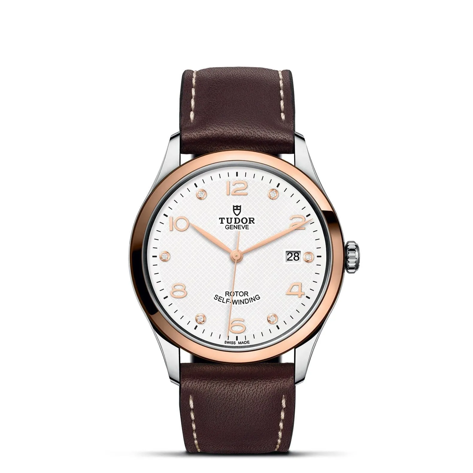 TUDOR 1926 39mm Steel/Gold White Diamond Dial Watch - M91551-0012