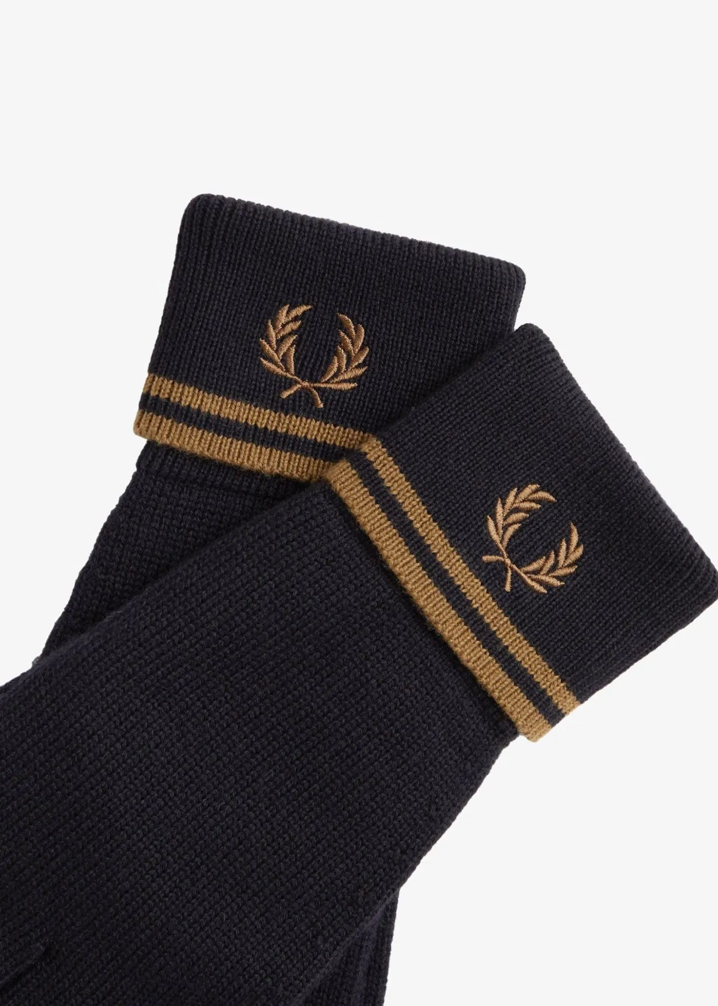 Twin tipped merino wool gloves - black shaded stone shaded stone