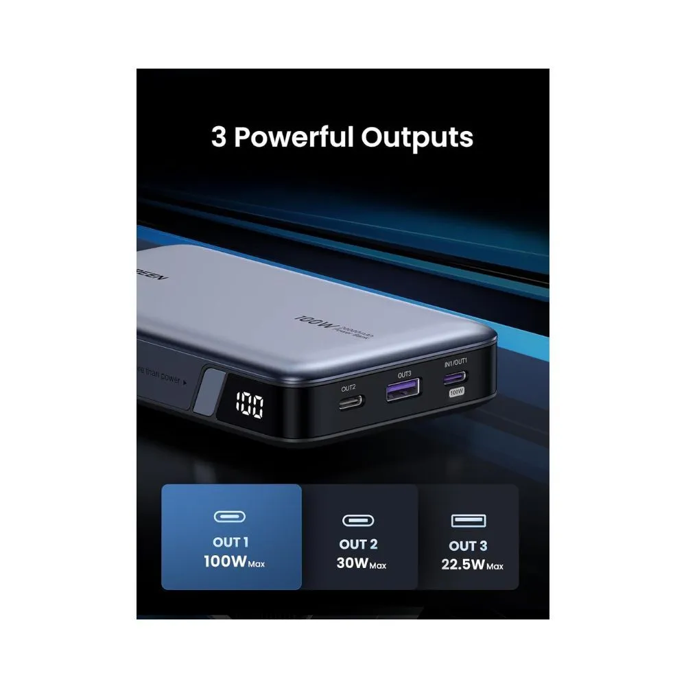 UGREEN 100W Power Bank 20000mAh 3-Port for Laptops