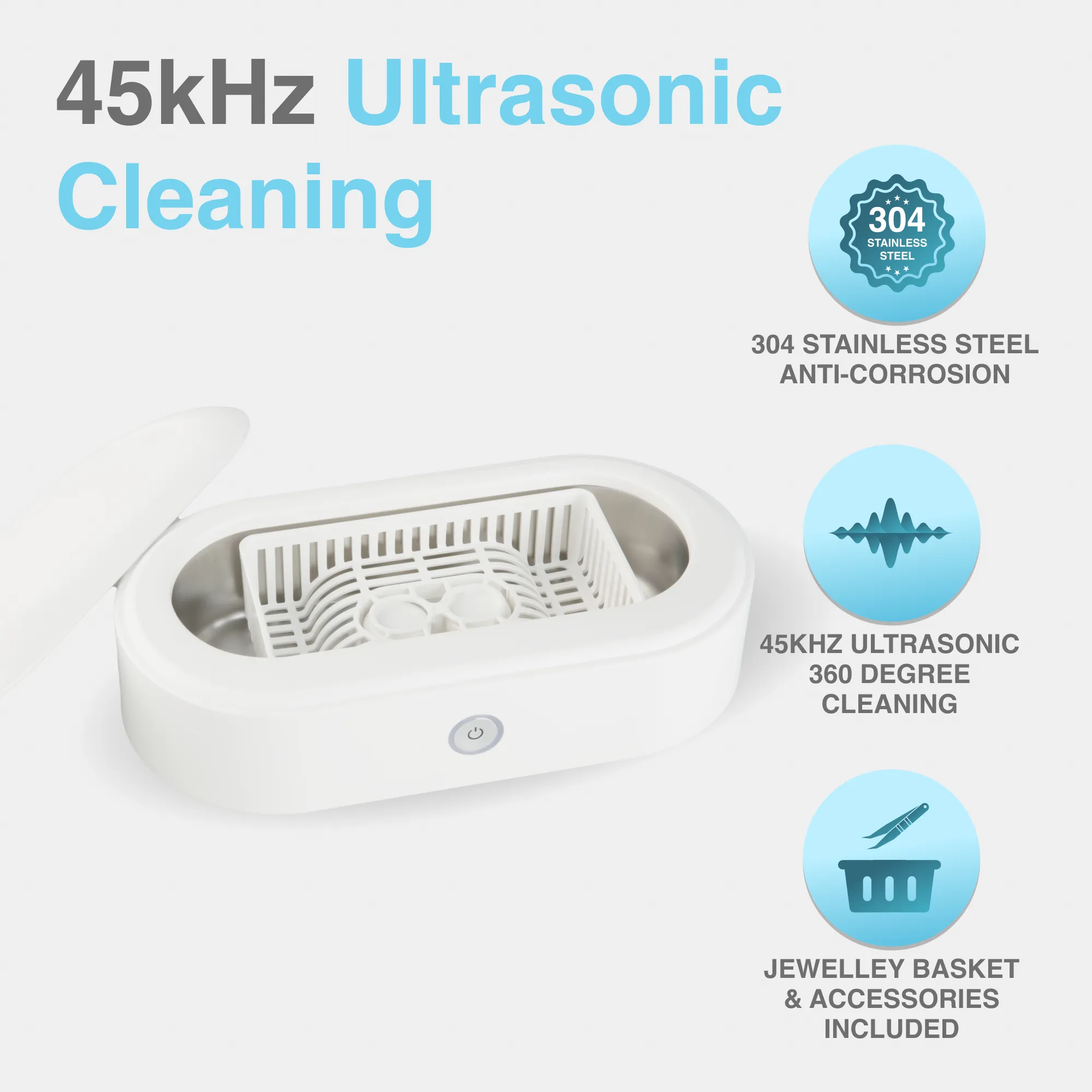 Ultrasonic Glasses & Jewellery Cleaner 45kHz