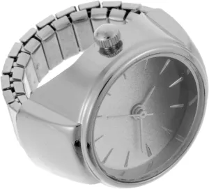 Unisex Finger Ring Watch: 0.98X0.98inch Round Metal Ring Watch for Birthday Graduation - Round Dial Quartz Analogue Lightweight Novelty Watches