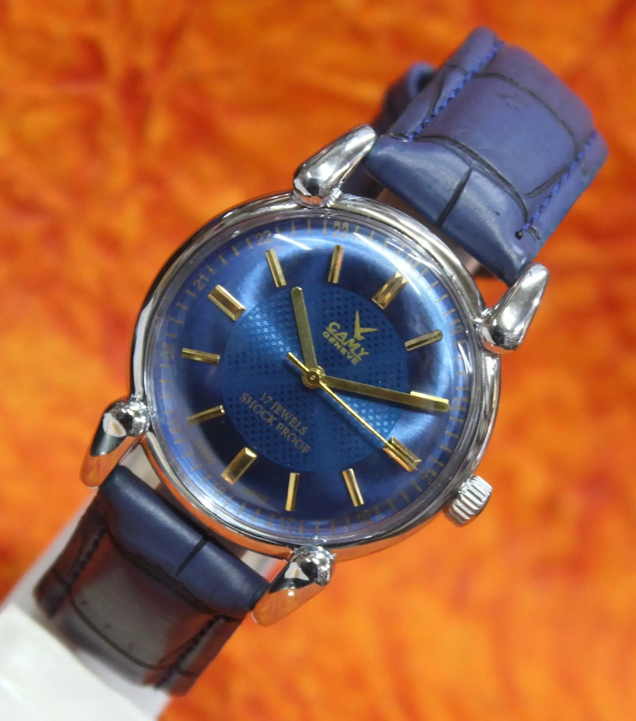 Used Mechanical Watch Camy Geneva 17 Jewels FHF ST96 Hand Wind