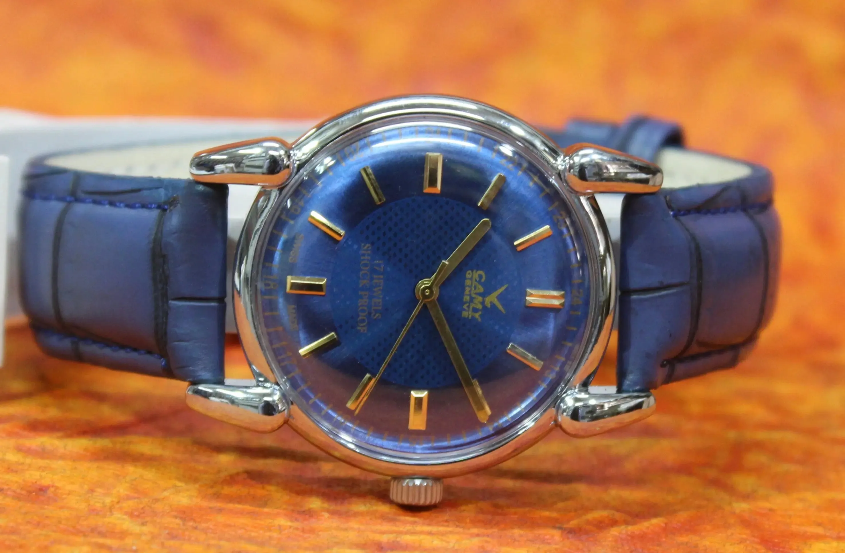 Used Mechanical Watch Camy Geneva 17 Jewels FHF ST96 Hand Wind