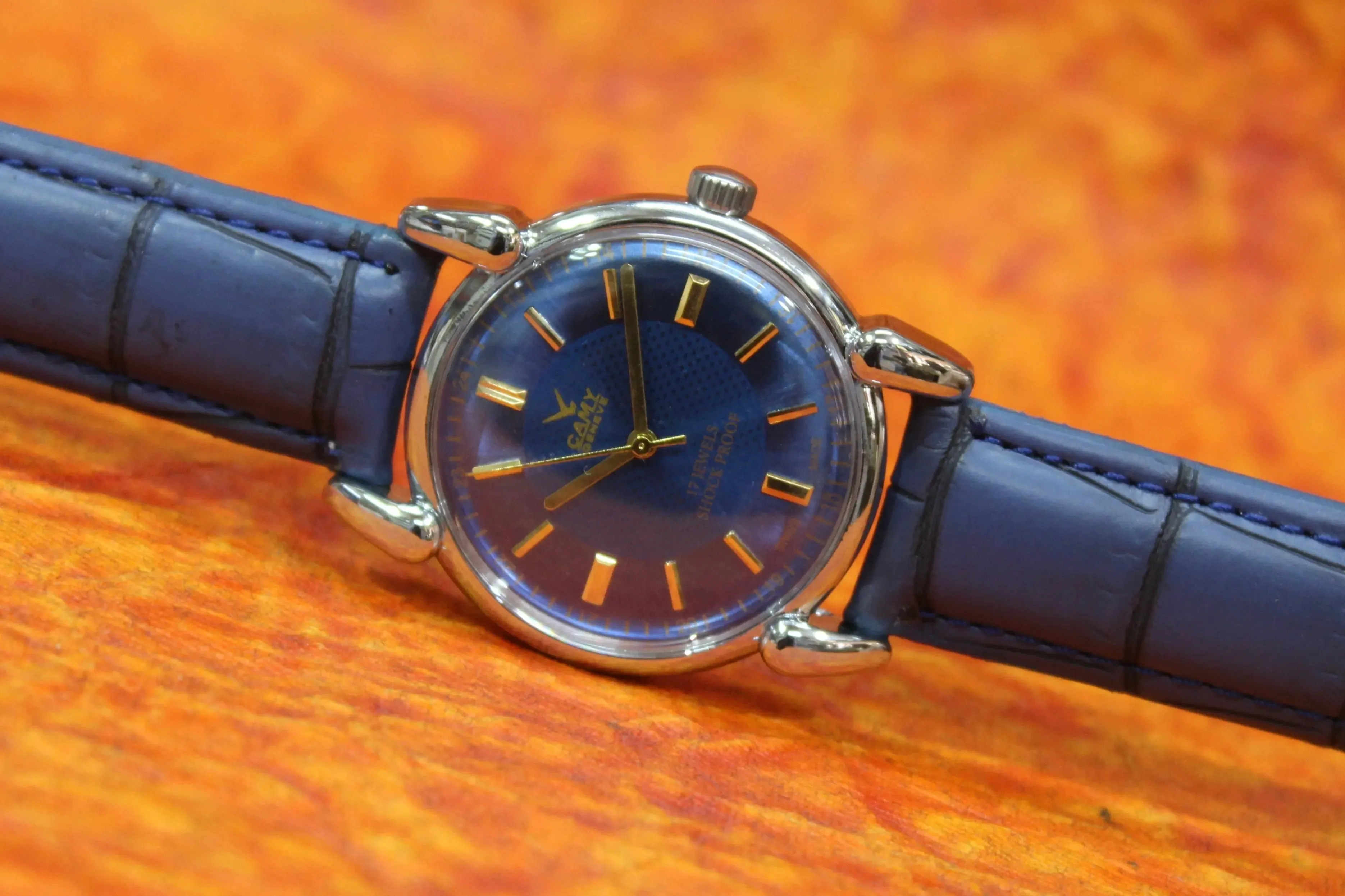 Used Mechanical Watch Camy Geneva 17 Jewels FHF ST96 Hand Wind