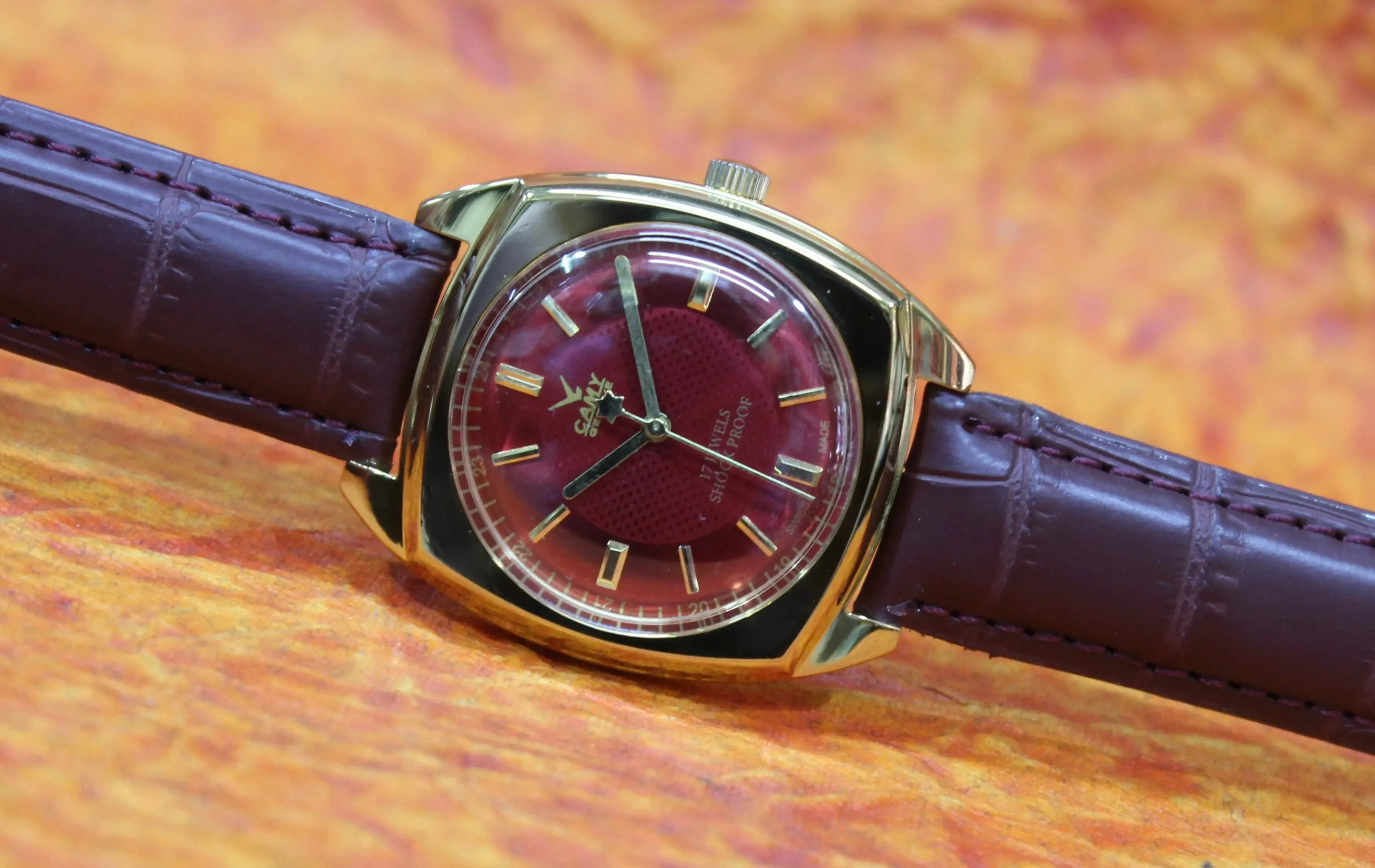 Vintage Mechanical Watch Camy Geneva 17 Jewels Mechanical FHF ST96 Hand Wind Swiss Made Movement