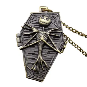 Vintage Skull Box Pocket Watch