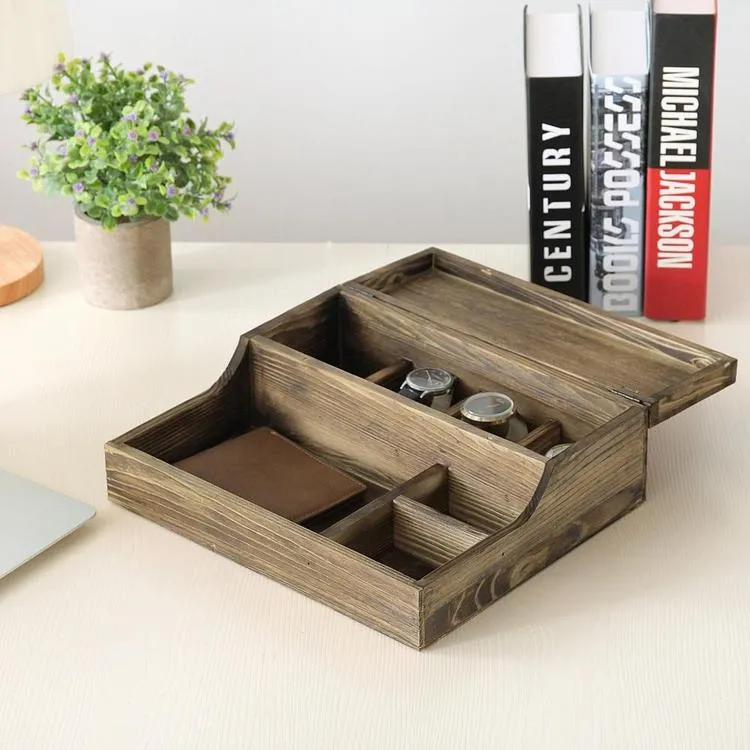 Vintage Style Wood Valet Box