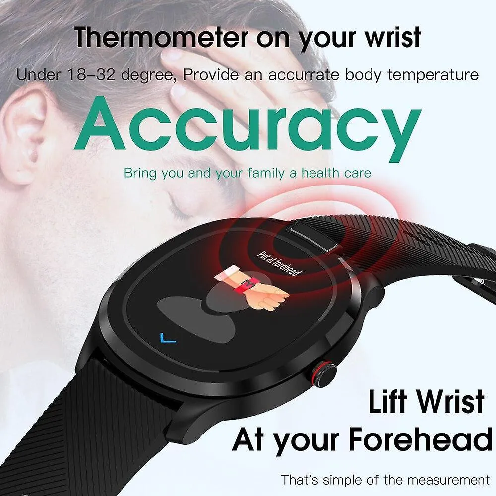 Watches thermometer smart watch waterproof heart rate ecg monitor full smart watches sv silver metal
