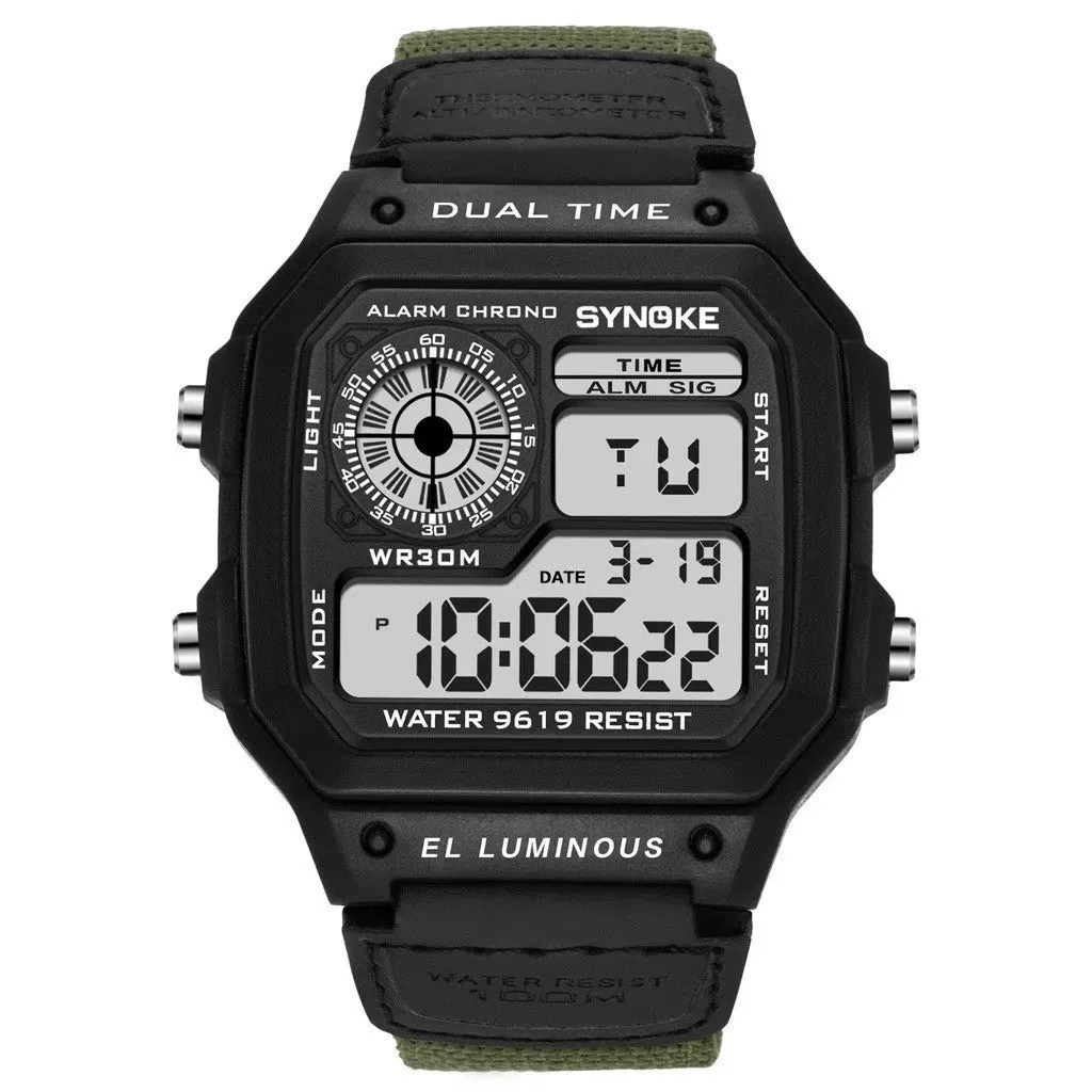 Waterproof Sports Men's Watches Retro Electronic  Luminous