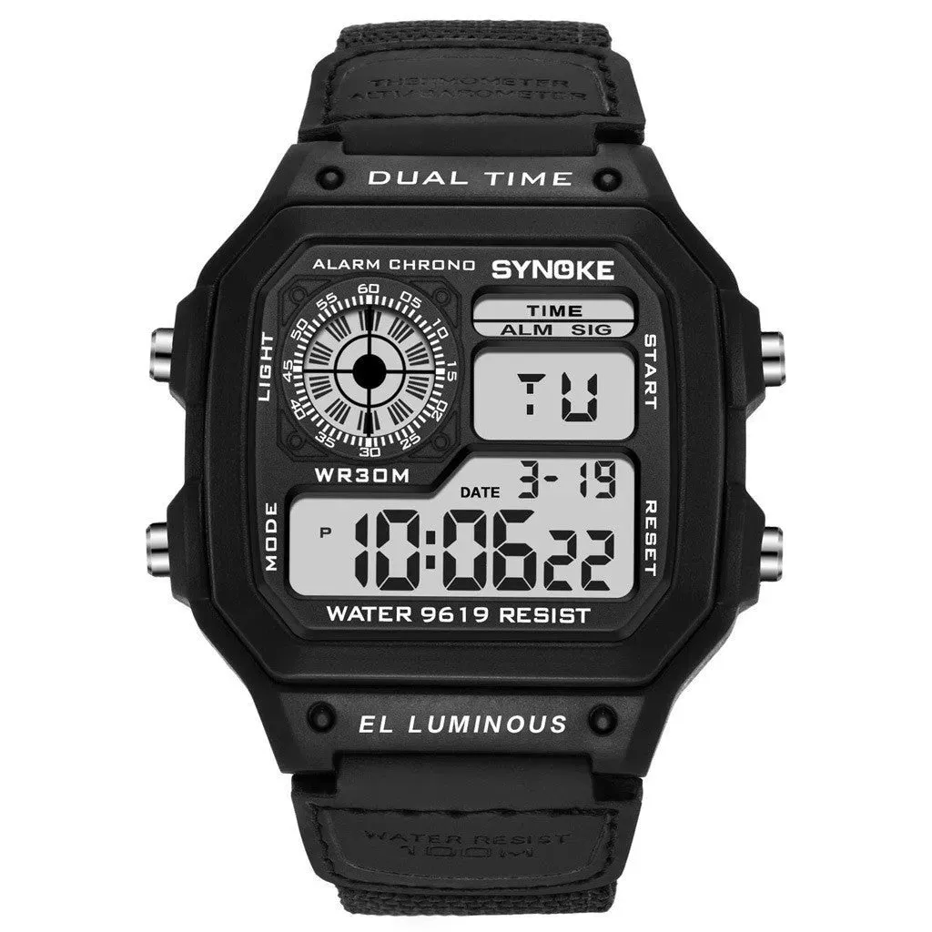 Waterproof Sports Men's Watches Retro Electronic  Luminous