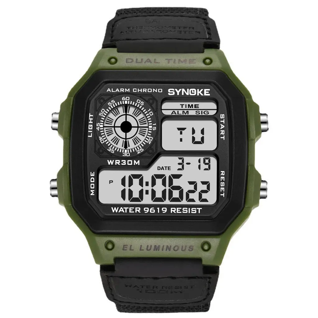 Waterproof Sports Men's Watches Retro Electronic  Luminous