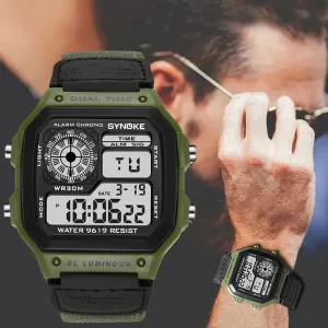 Waterproof Sports Men's Watches Retro Electronic  Luminous