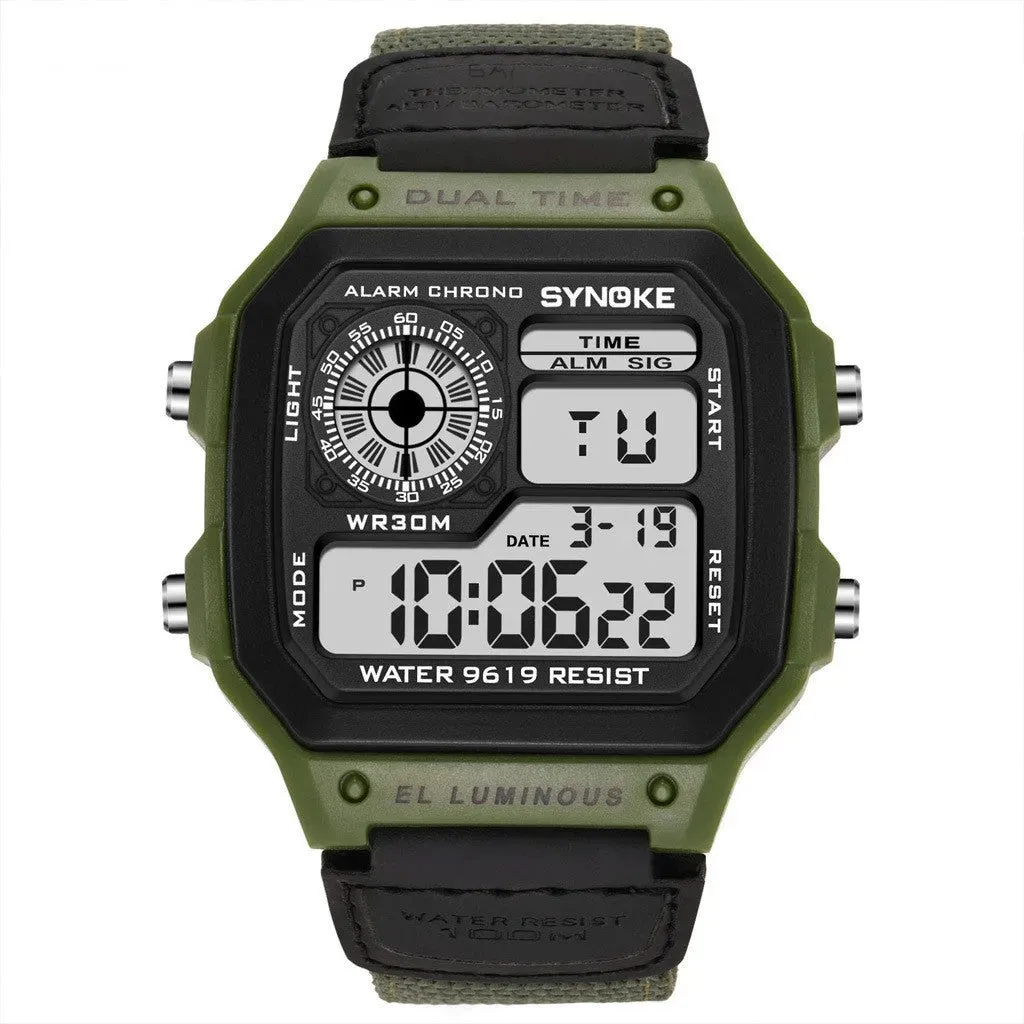 Waterproof Sports Men's Watches Retro Electronic  Luminous