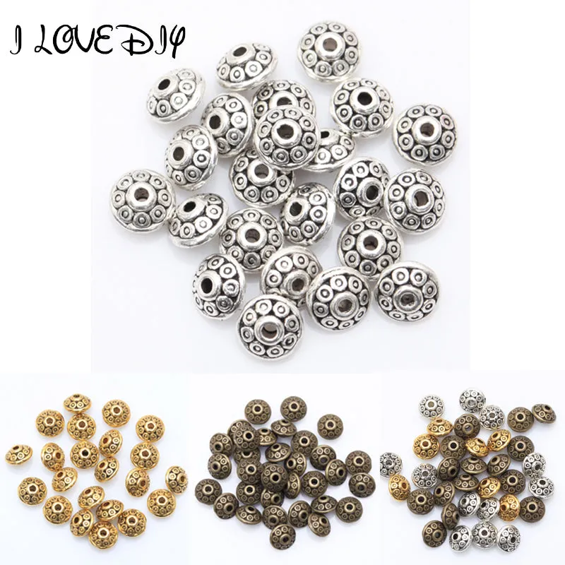Wholesale Price 100pcs Tibetan Silver Beads Antique Metal Gold Cone pattern Spacer Beads  6mm for Jewelry Making(yiwu)