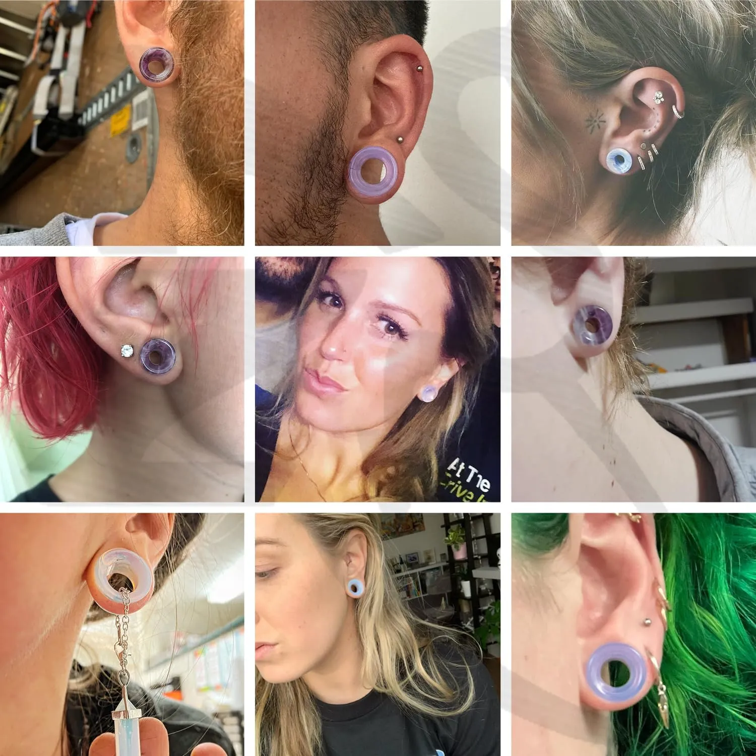 ZS 1 Pair Double Flared Nature Stone Ear Tunnel Plugs Gauges for Ear, 4G 2G 0G 00G 1/2" Gauge Earrings Piercing Jewelry for Men Women