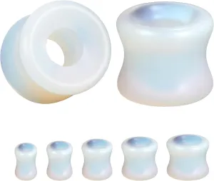 ZS 1 Pair Double Flared Nature Stone Ear Tunnel Plugs Gauges for Ear, 4G 2G 0G 00G 1/2" Gauge Earrings Piercing Jewelry for Men Women